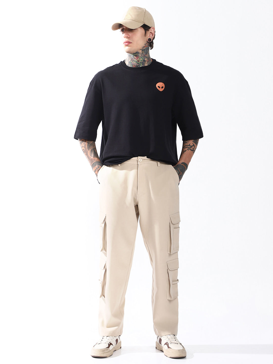 Hubberholme Men Relaxed Straight Leg Easy Wash Korean Trousers