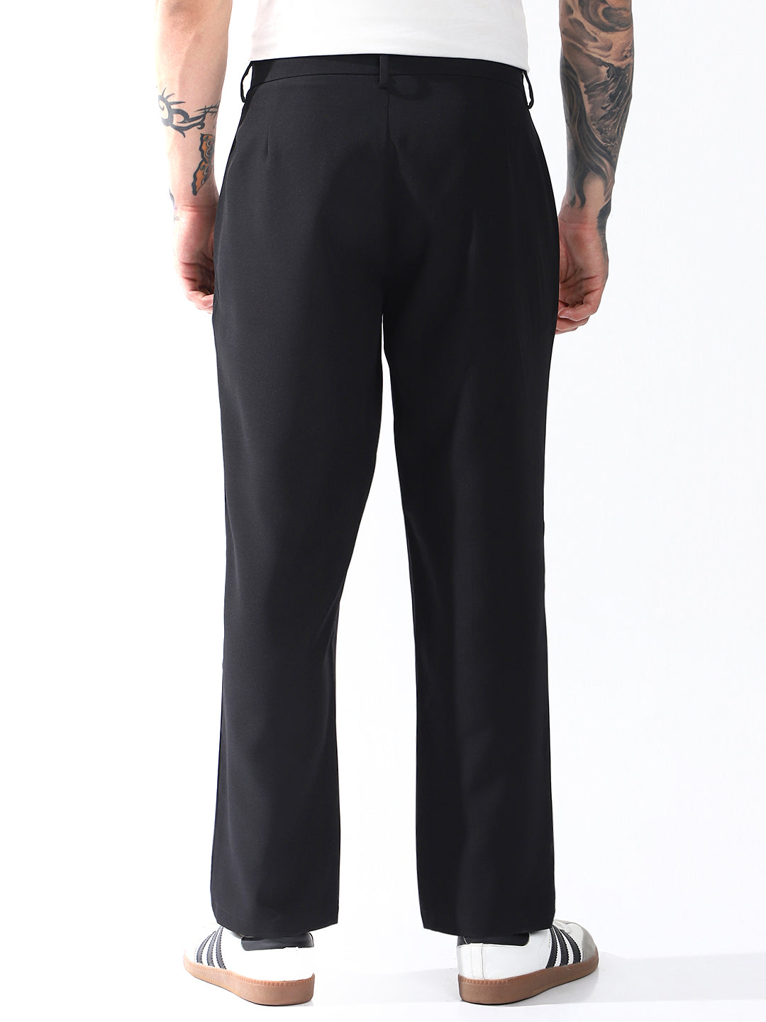 Hubberholme Men Relaxed Straight Leg Easy Wash Korean Trousers