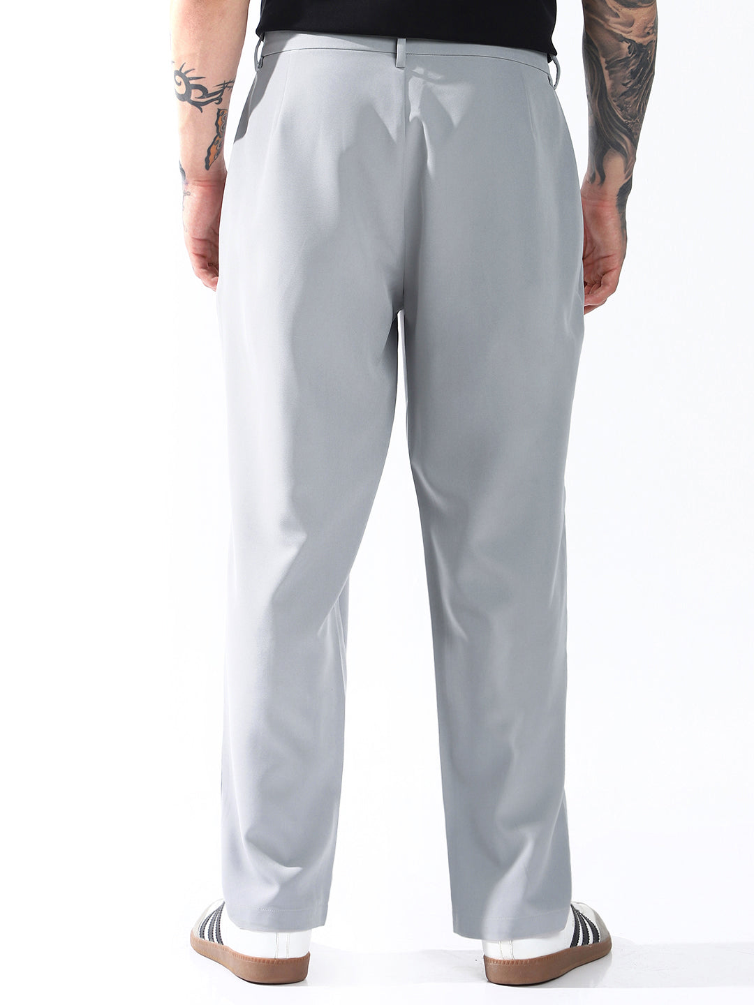 Hubberholme Men Relaxed Straight Leg Easy Wash Korean Trousers