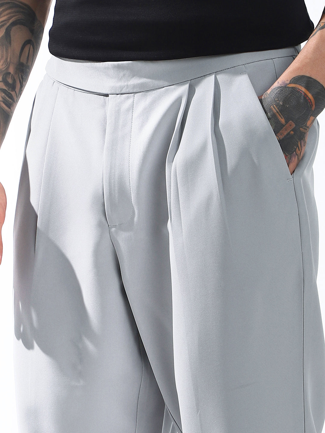 Hubberholme Men Relaxed Straight Leg Easy Wash Korean Trousers