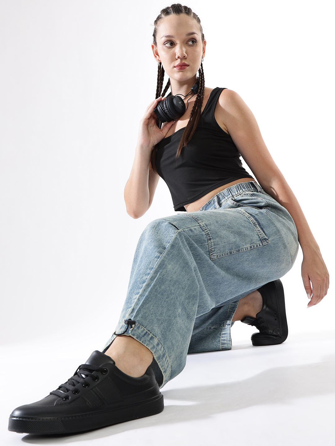 Hubberholme Women Washed Baggy High-rise   Jeans