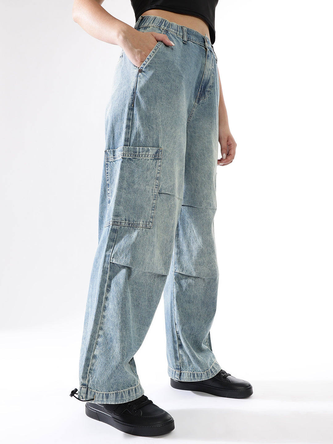 Hubberholme Women Washed Baggy High-rise   Jeans