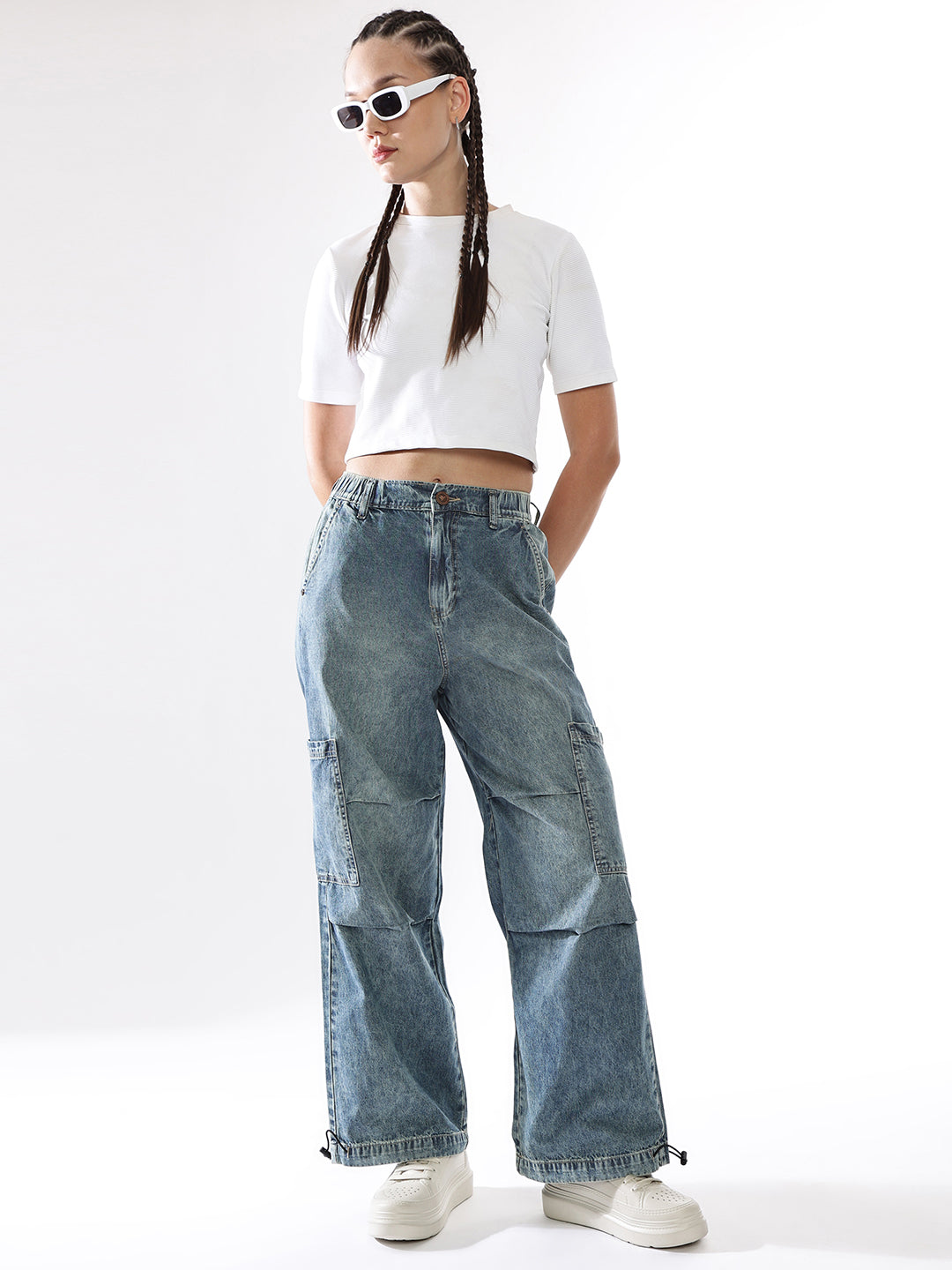 Hubberholme Women Washed Baggy High-rise   Jeans