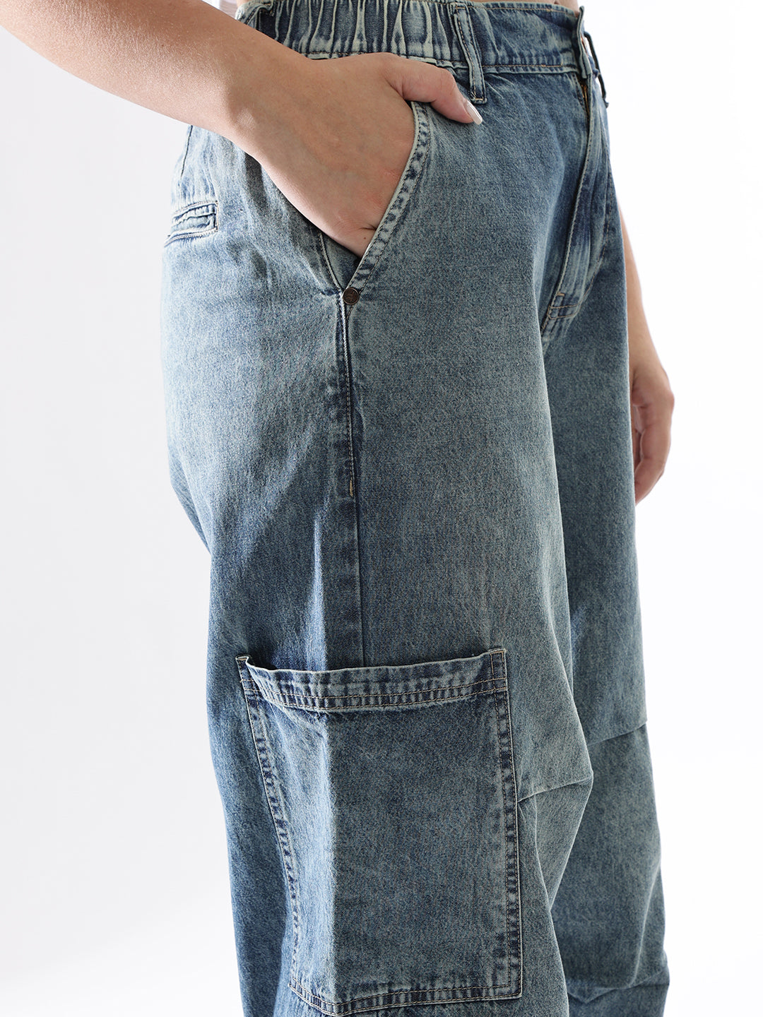 Hubberholme Women Washed Baggy High-rise   Jeans
