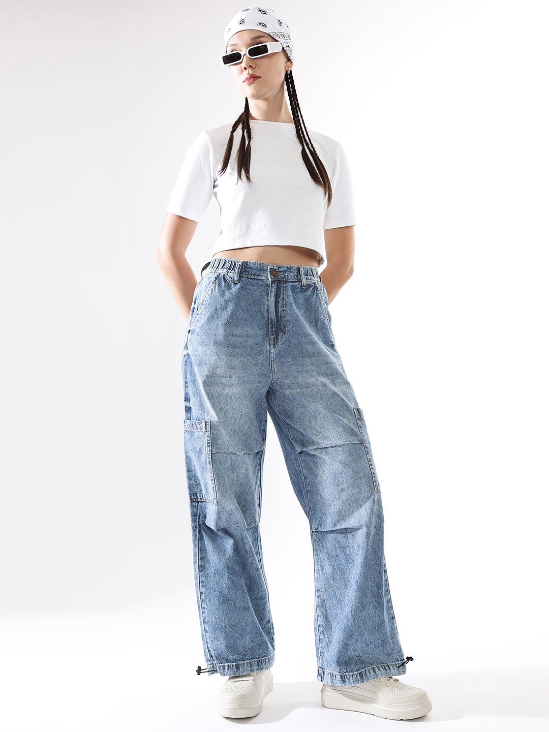 Hubberholme Women Washed Baggy High-rise   Jeans
