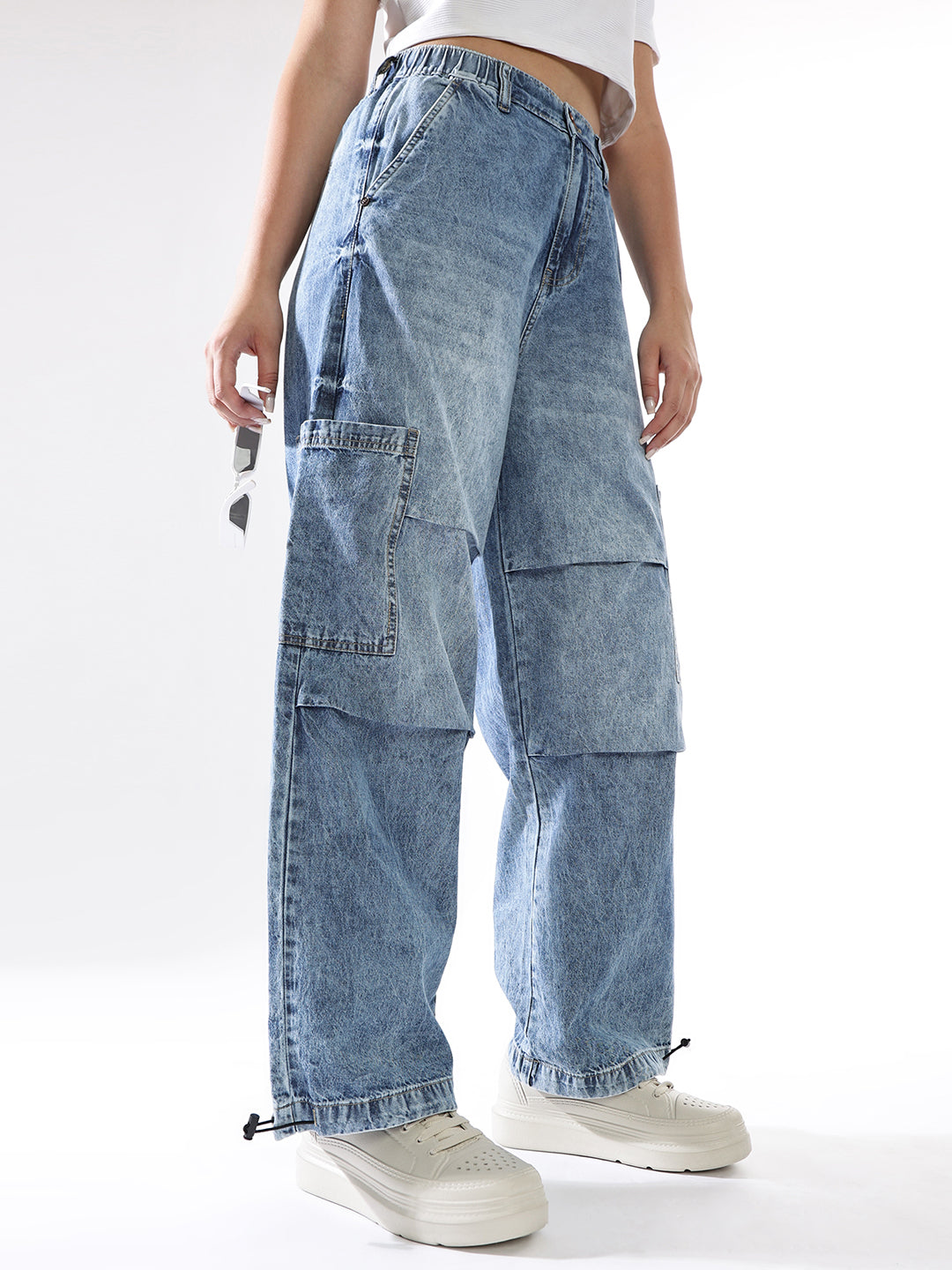 Hubberholme Women Washed Baggy High-rise   Jeans