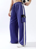 Hubberholme Women Solid Knitted Wide Leg Loose Fit High-Rise Casual Trackpants