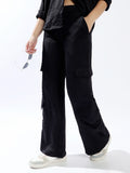 Hubberholme Women Polyester Wide Leg High-Rise Casual Trousers