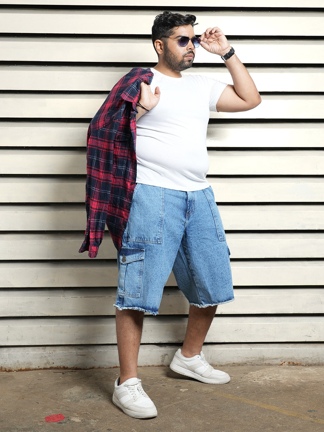 Men Relaxed Fit Cotton  Mid-Rise Casual Shorts