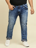 Men Plus Size Slim Fit Heavy Fade Stretchable Jeans