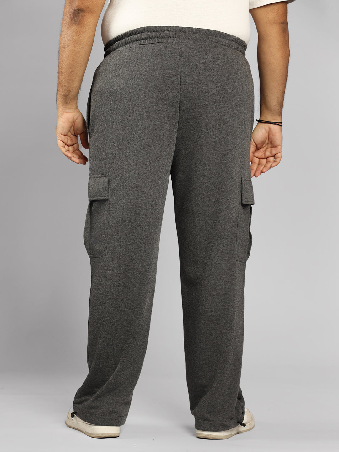 Men Plus Size Regular Fit Stretchable Joggers Trackpants