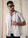 High Star Men Strip Relaxed Resort Collar Half sleeve Shirts