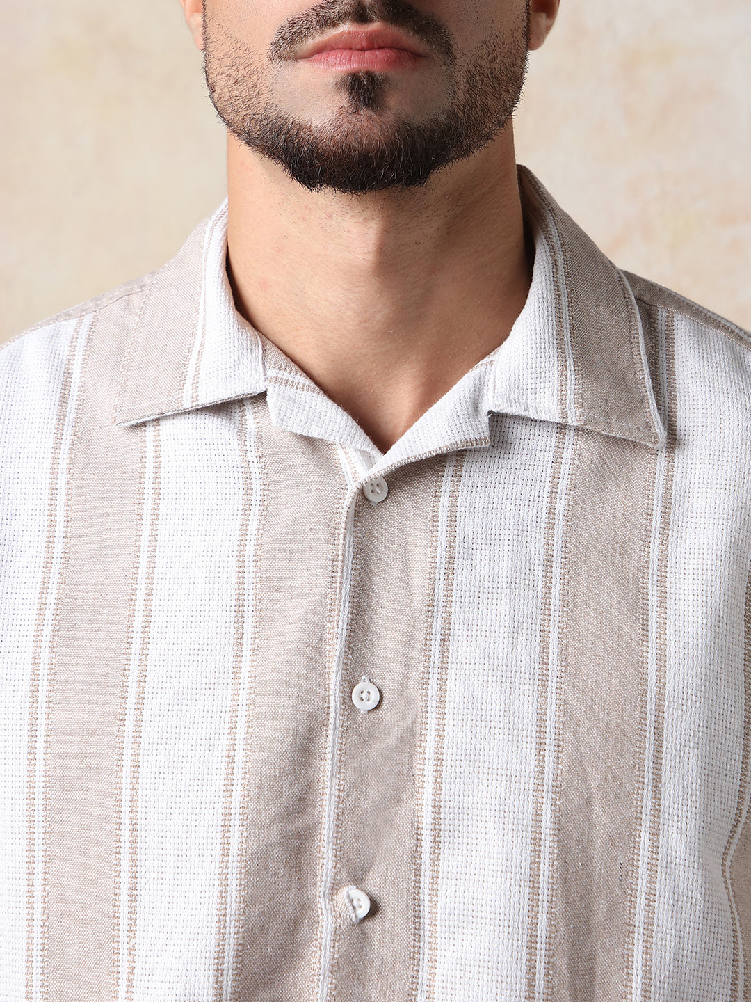 High Star Men Strip Relaxed Resort Collar Half sleeve Shirts