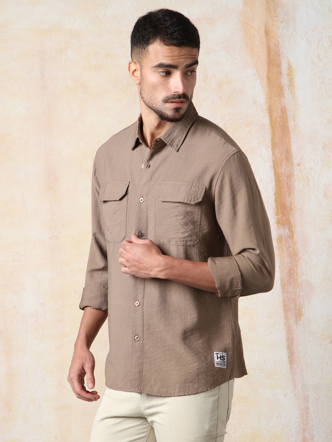 High Star Men Solid Regular Fit Spread Collar Fullsleeve Shirts