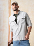 High Star Men Solid Regular Fit Spread Collar Fullsleeve Shirts