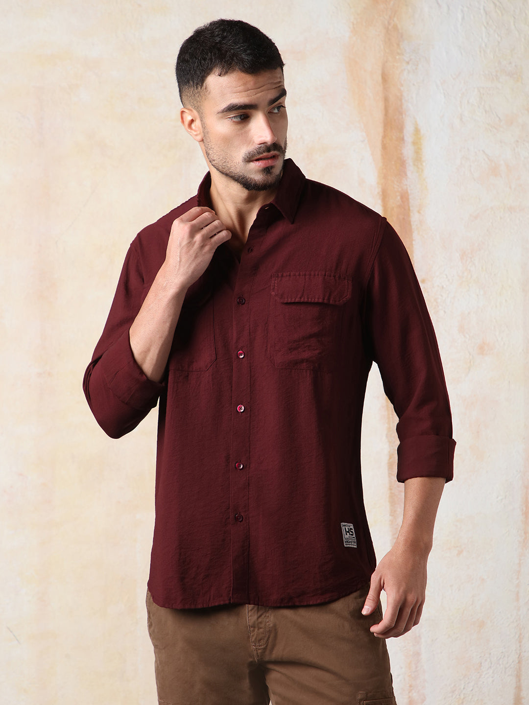 High Star Men Solid Regular Fit Spread Collar Fullsleeve Shirts