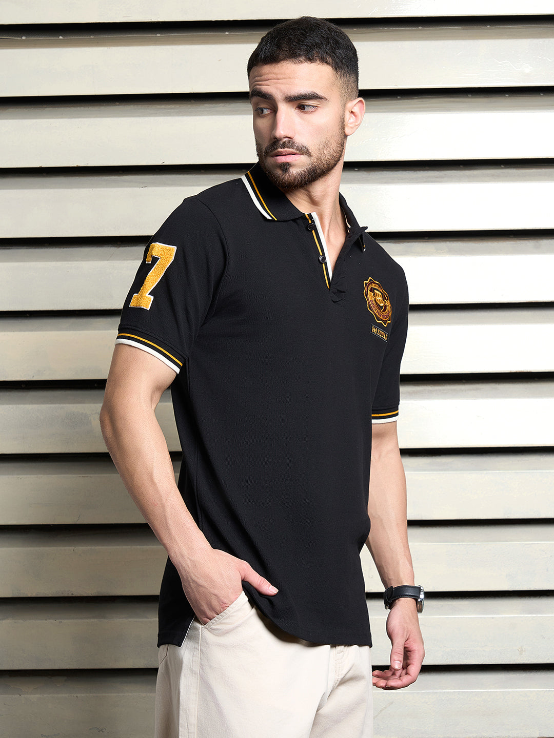 Men Cotton Short Sleeves Polo Collar Regular Fit Tshirt