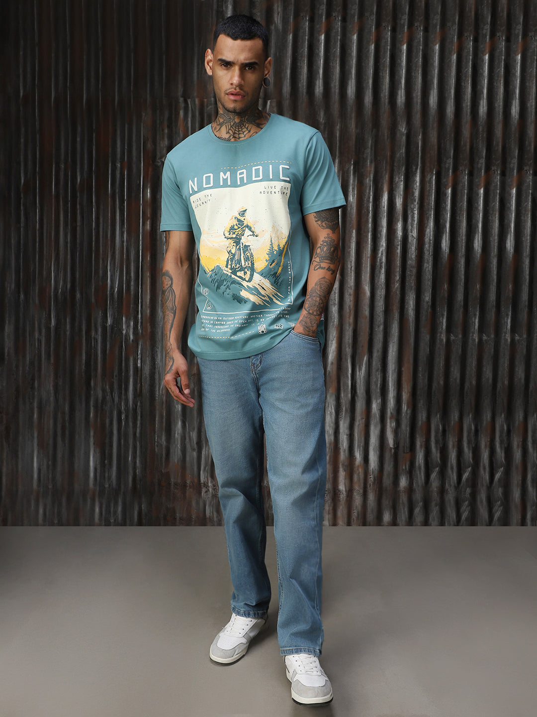 Men Printed Cotton Regular Fit  Round neck Short Sleeve T-Shirts