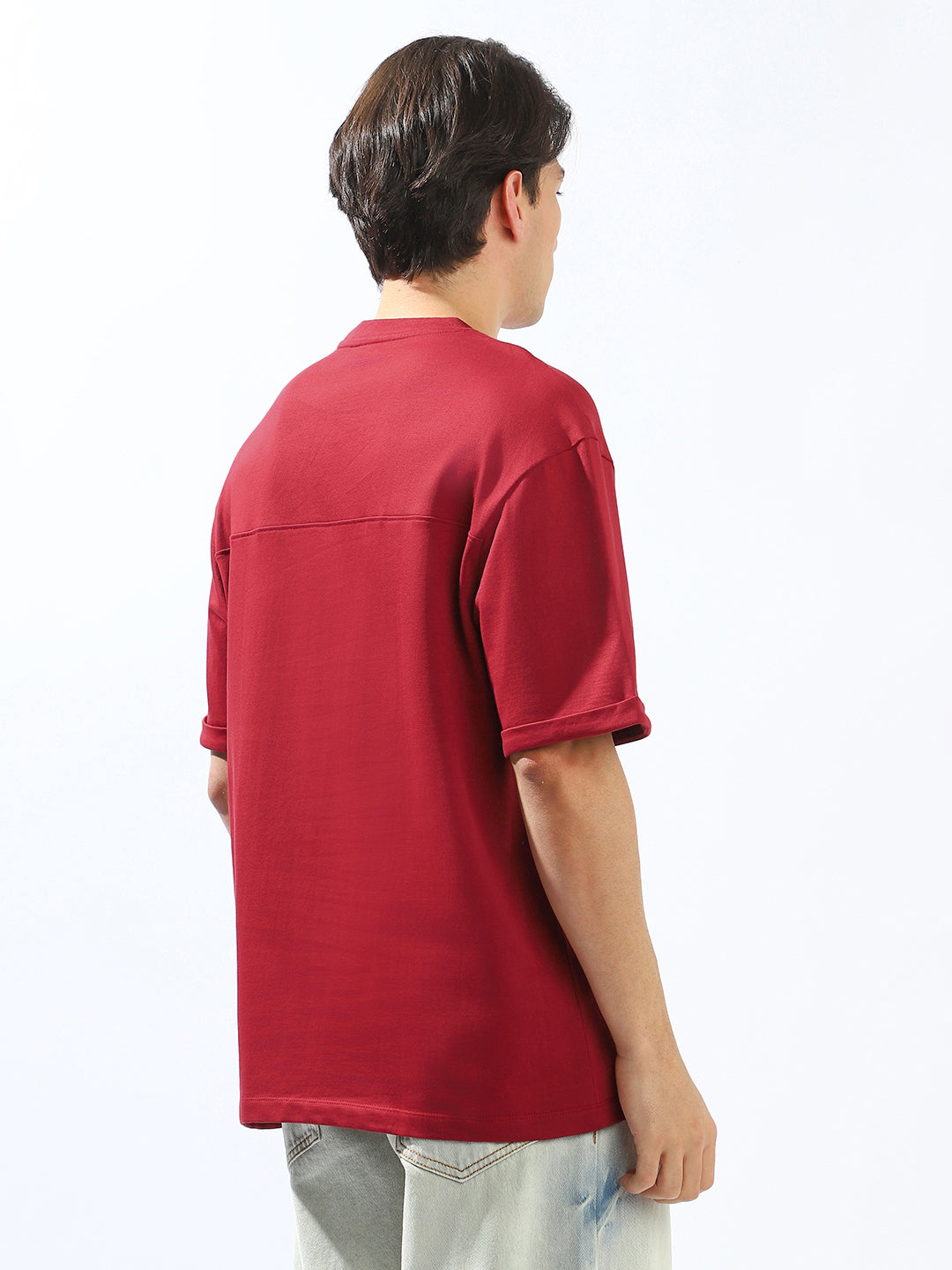 High Star Men Cotton Solid Relaxed fit Crew neck Halfsleeve Tshirts