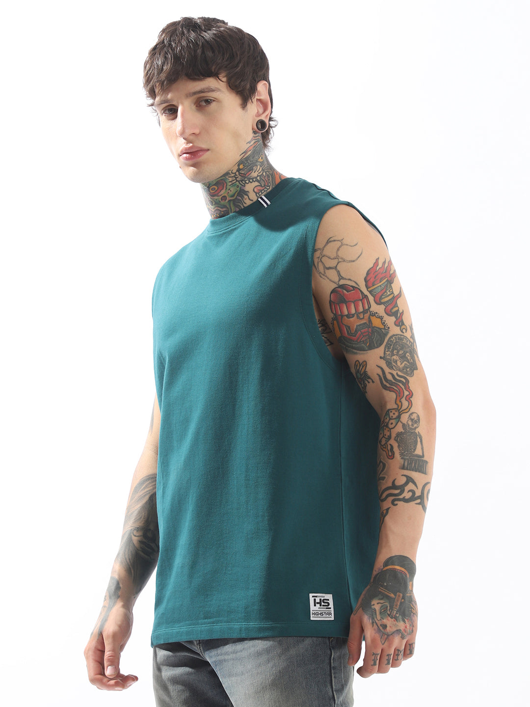 High Star Men Solid Round Neck Cotton T-shirt