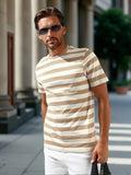 High Star Men Cotton Strip Regular fit Crew neck Halfsleeve Tshirts