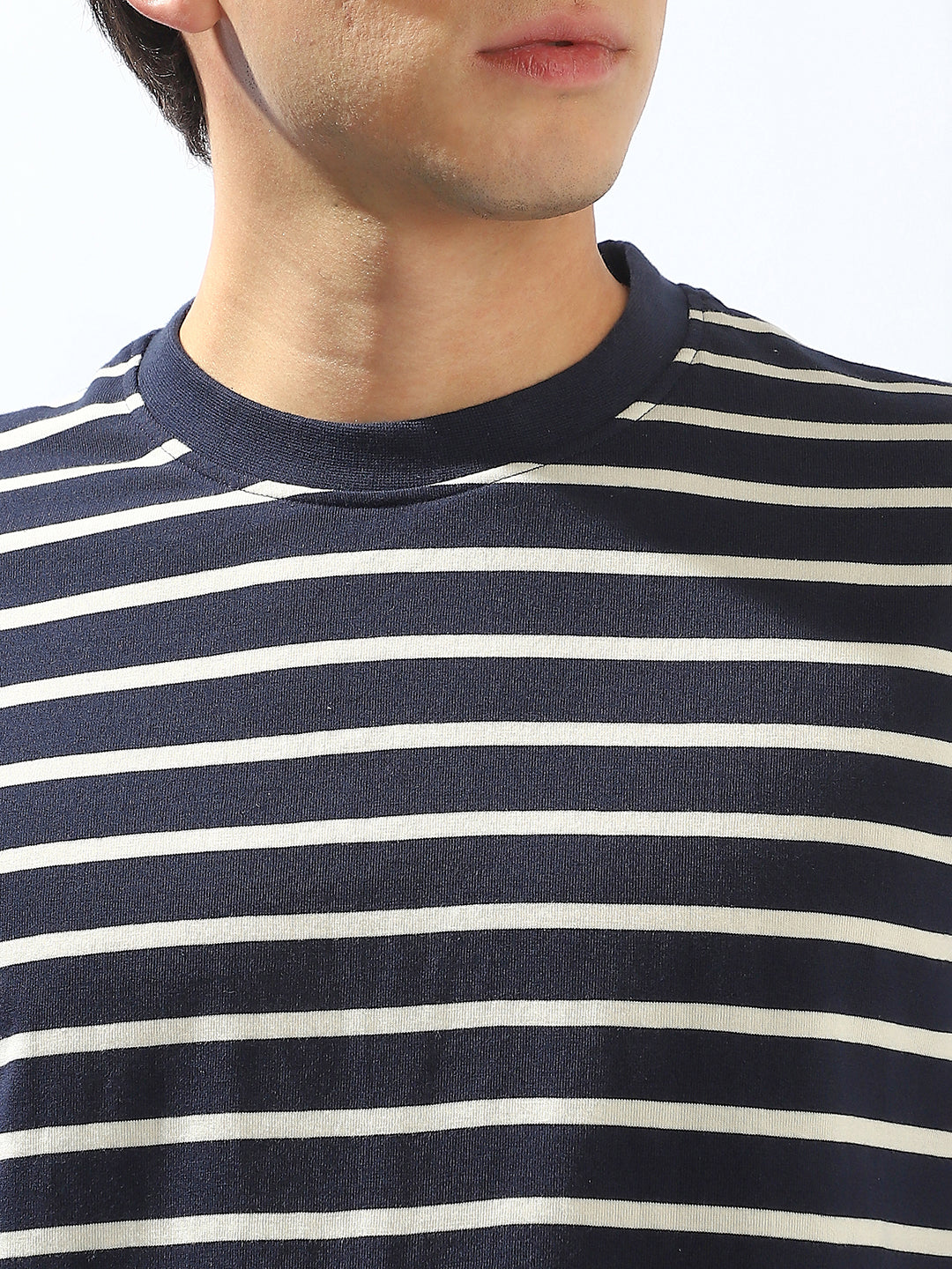 High Star Men Cotton Strip Relaxed fit Crew neck Halfsleeve Tshirts