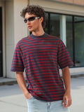 High Star Men Cotton Strip Relaxed fit Crew neck Halfsleeve Tshirts
