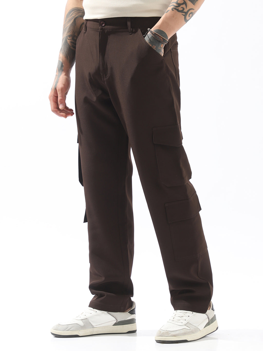 High Star Men Comfort Loose Fit Easy Wash Cargo Styles Trousers