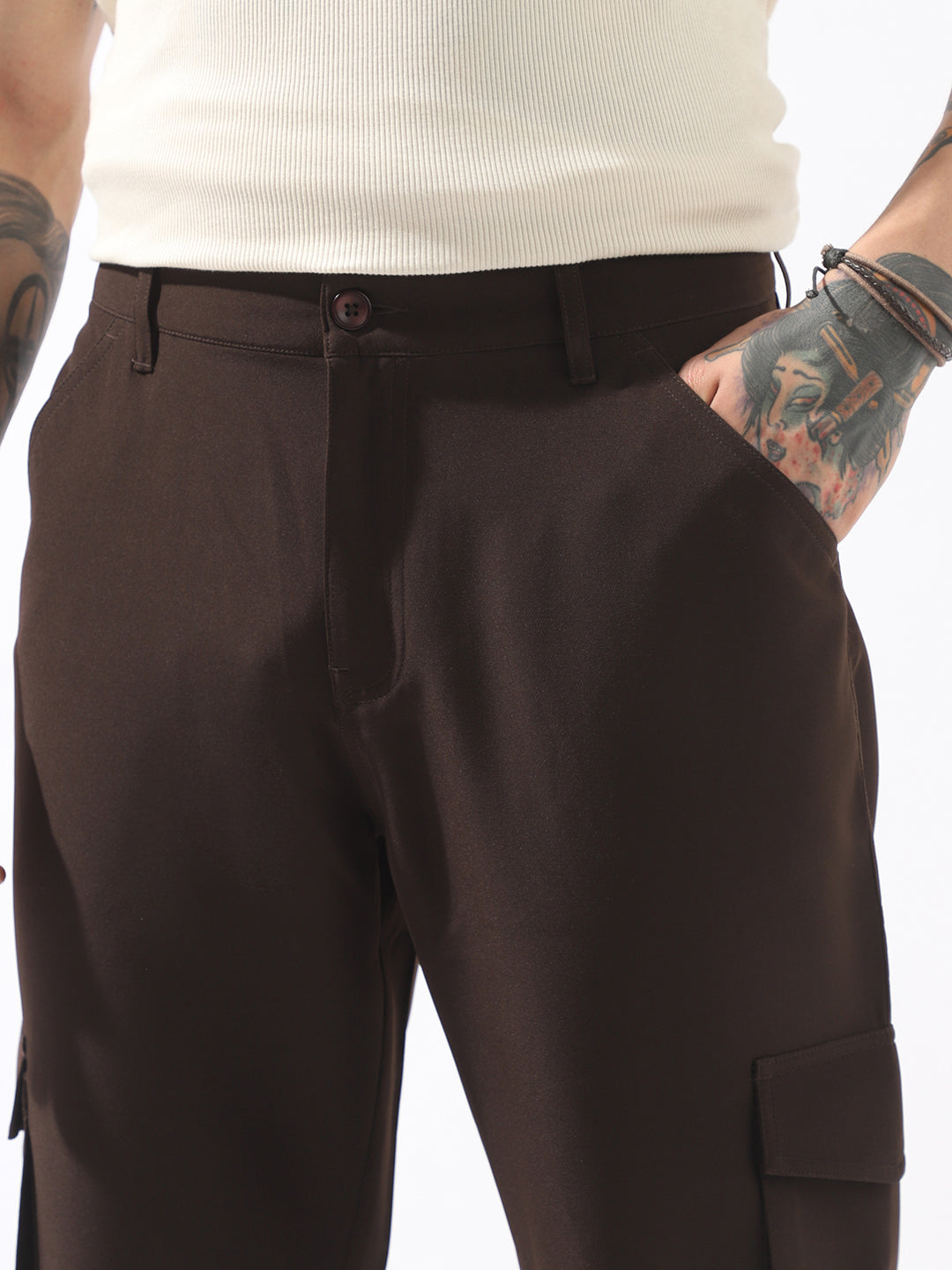 High Star Men Comfort Loose Fit Easy Wash Cargo Styles Trousers