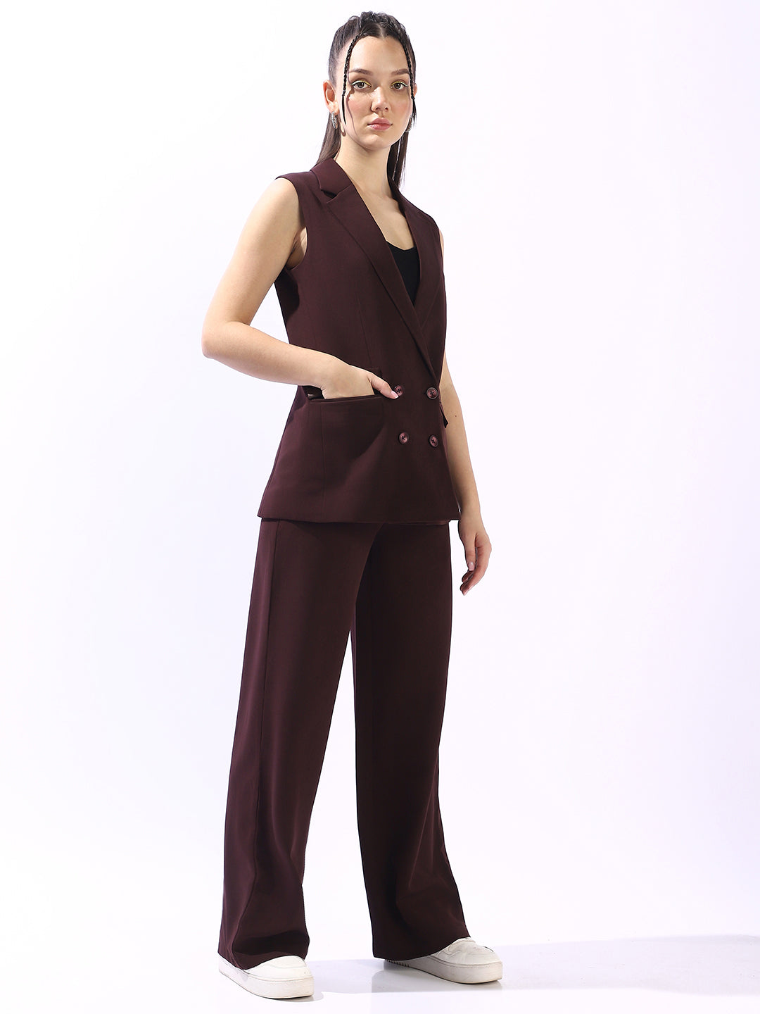 High Star V-Neck Waistcoat With Trousers Co-Ords