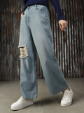 Women Washed Loose Fit High-rise Jeans