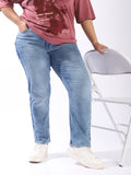 High Star Women Comfort Straight Fit High-Rise Light Fade Streachable  Jeans