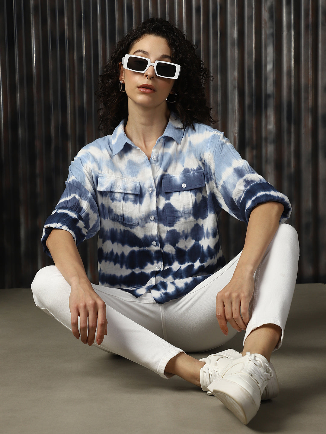 High Star Women Relaxed Opaque Casual Shirt
