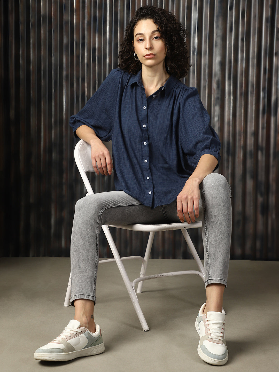 High Star Women Relaxed Opaque Casual Shirt