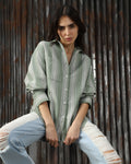 Women Strip Oversized Fit Shirts