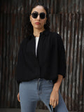 Women Solid Cotton Relaxed Fit  Collar Long Sleeve Shirts