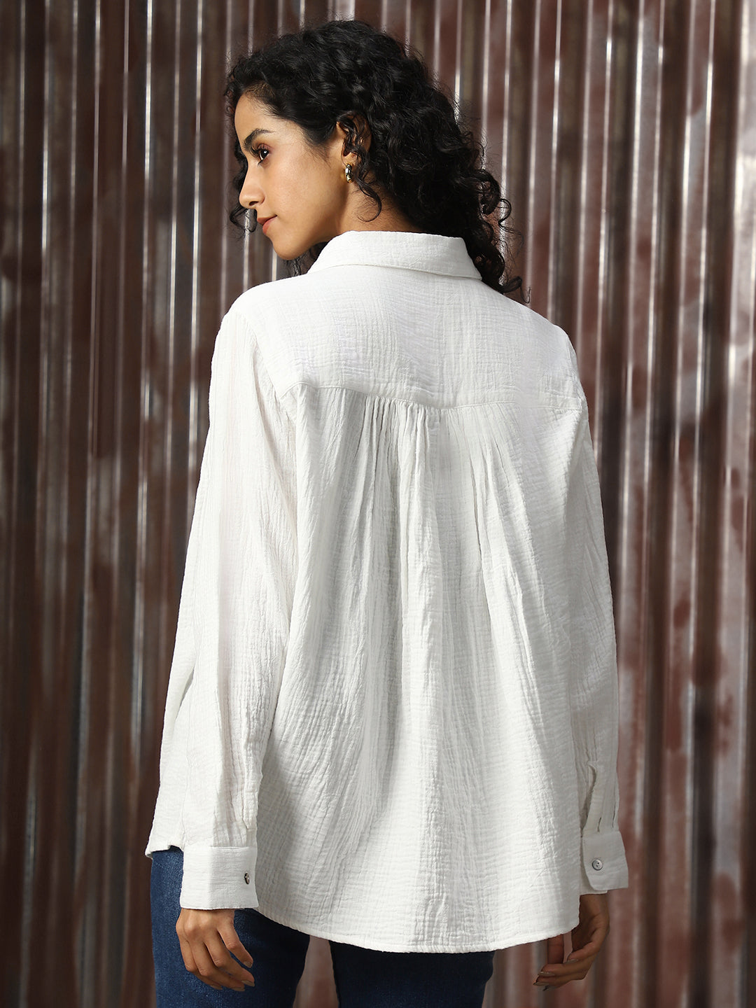 High Star Women Relaxed Opaque Casual Shirt