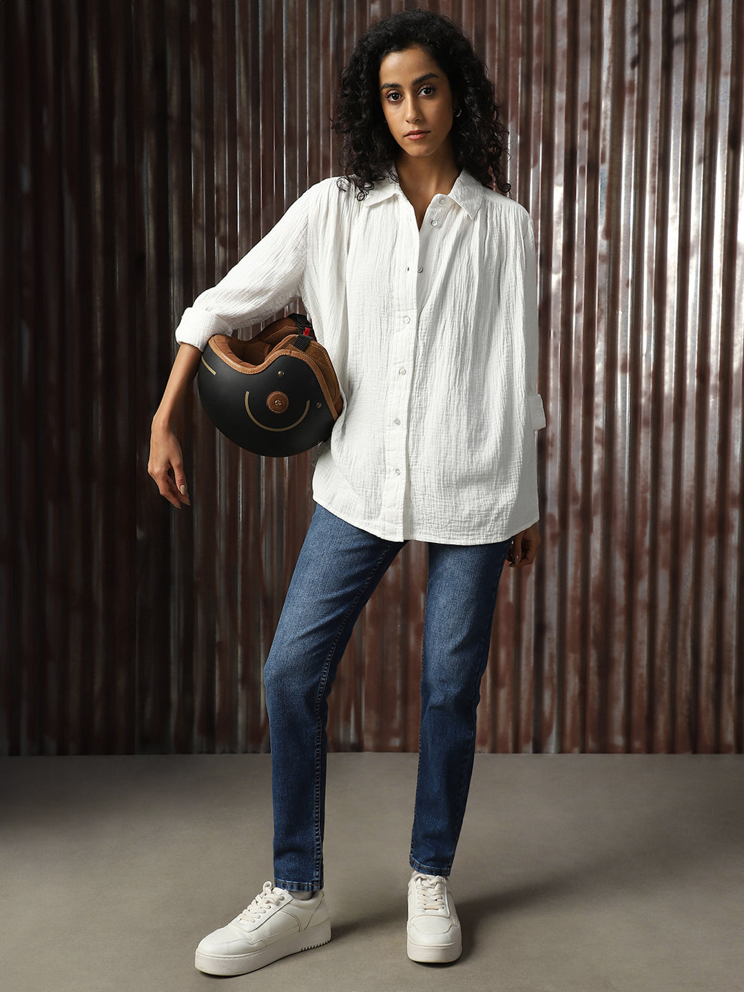 High Star Women Relaxed Opaque Casual Shirt