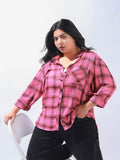 High Star Women Plus Check Regular fit Spread Collar Full Sleeve Shirts