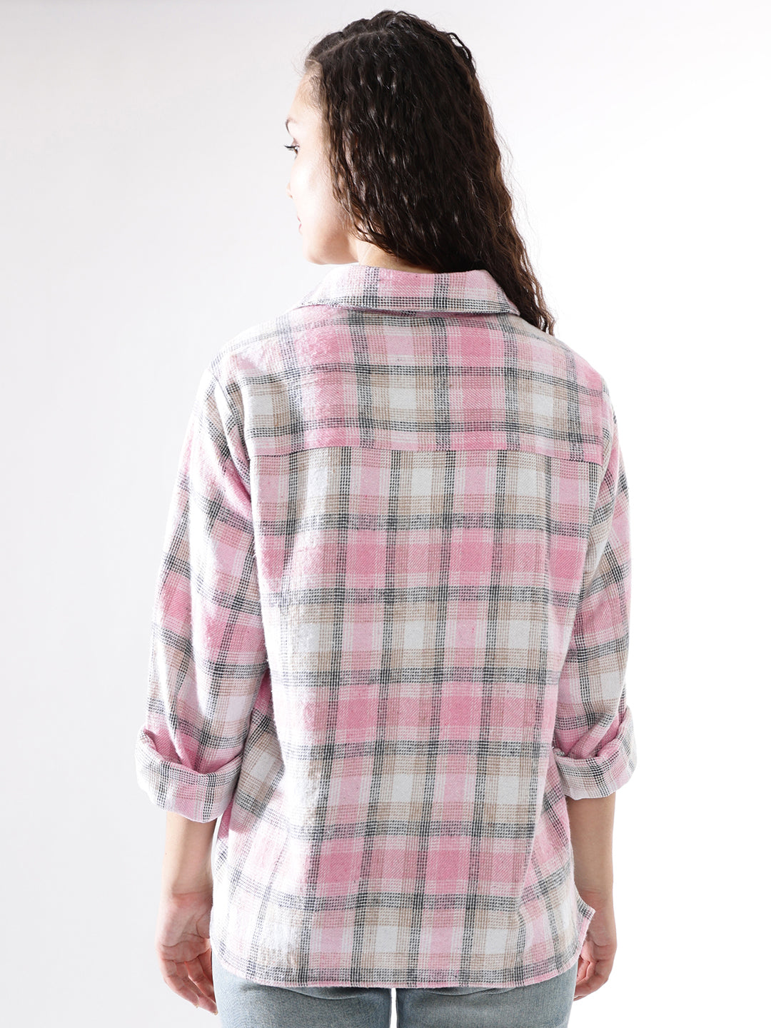 High Star Women Embroidered Relaxed Fit  Spread Collar Regular Sleeves Casual Shirts