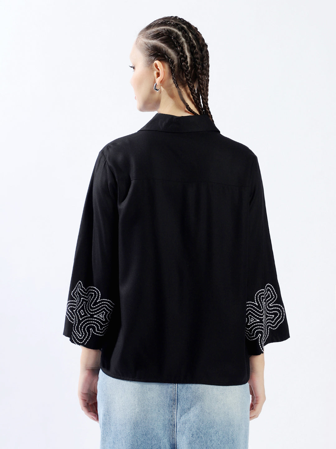 High Star Women Oversized Fit Spread Collar Full Sleeves Shirts
