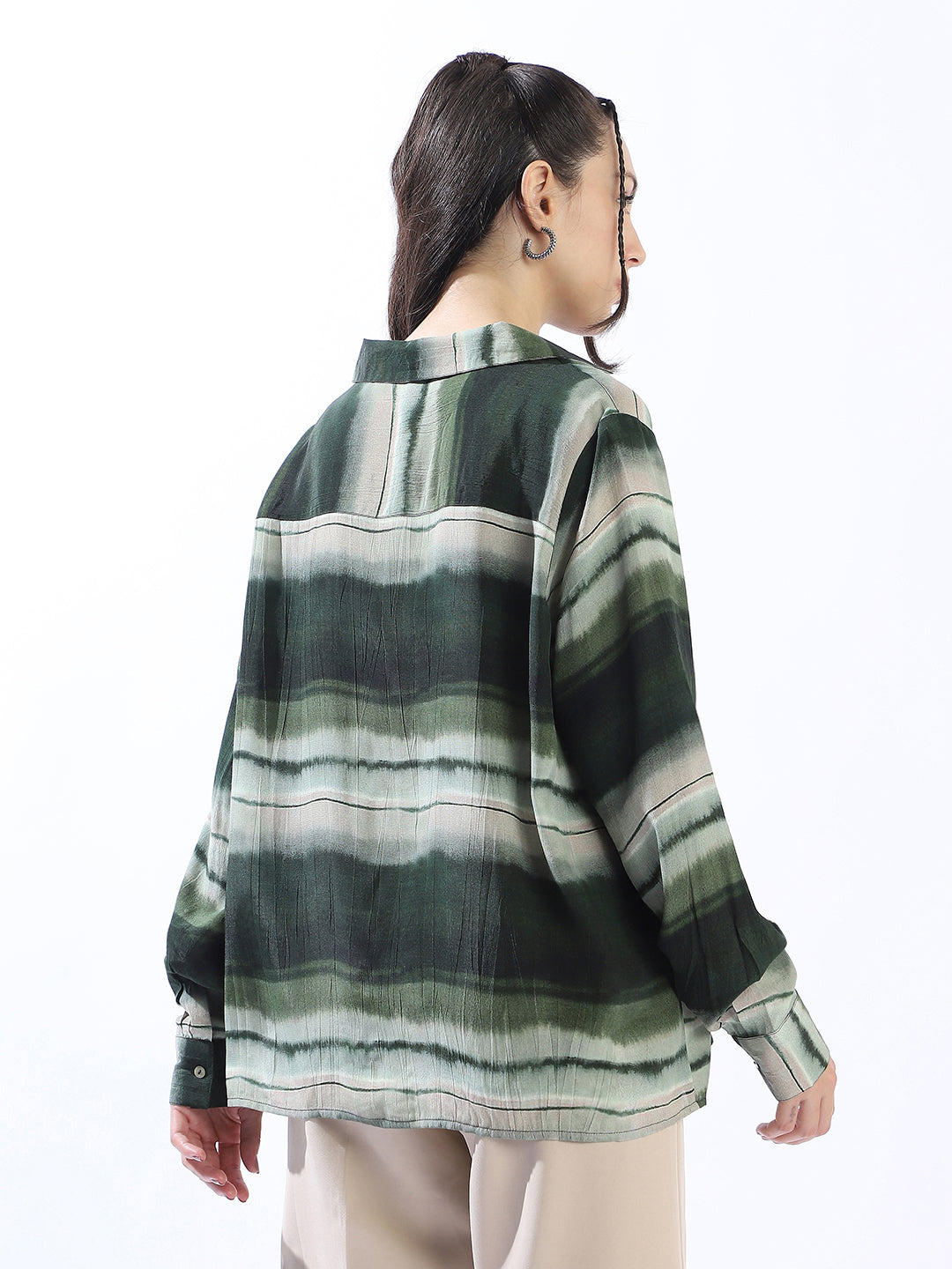 High Star Spring Summer Comfort Horizontal Stripes Casual Shirt