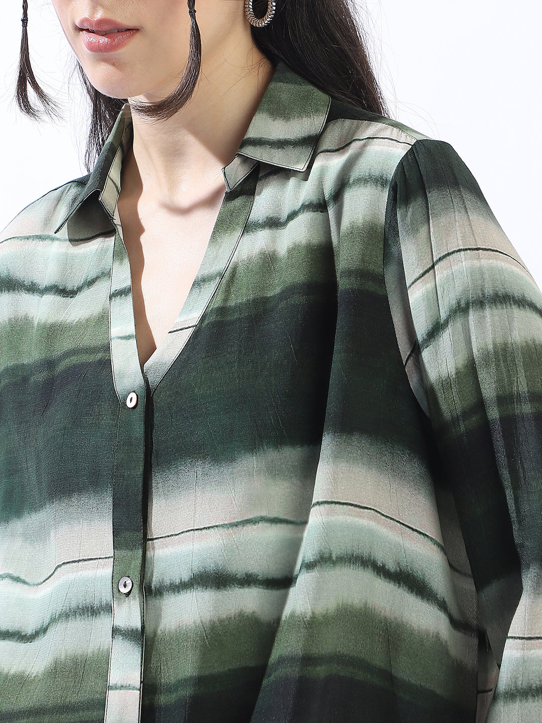 High Star Spring Summer Comfort Horizontal Stripes Casual Shirt