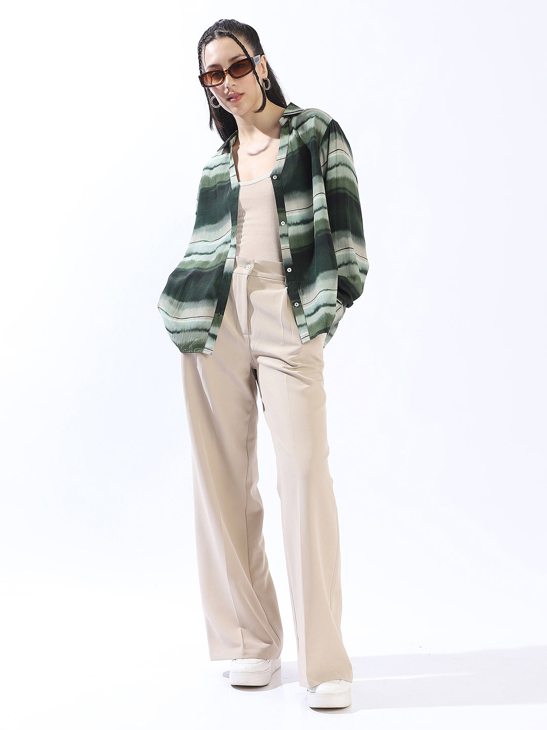 High Star Spring Summer Comfort Horizontal Stripes Casual Shirt