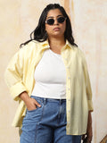 High Star Women Strip Oversized Regular N/A Straight Shirts