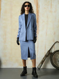High Star Women Solid Regular length Oversized Notch Lapel Collar Full Sleeve Co-ords