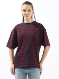 High Star Striped Extended Sleeves Cotton T-shirt
