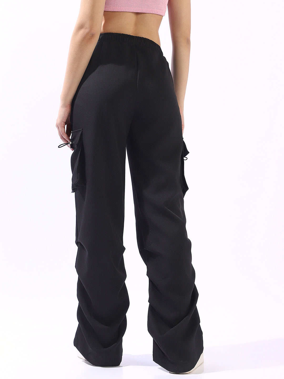 High Star Women Relaxed High Rise Pleated Korean Pants Trousers