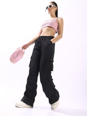 High Star Women Relaxed High Rise Pleated Korean Pants Trousers