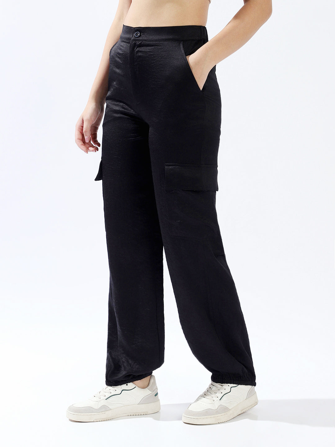 High star Women Polyester Loose Jogger Fit High-Rise Casual Trousers